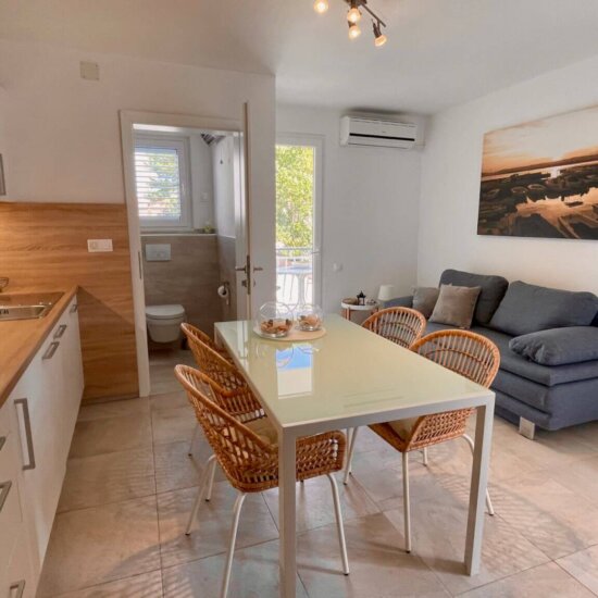 Modern kitchen and dining area